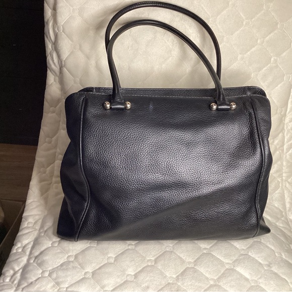 Kate Spade large black pebbled leather shoulder bag with gold hardware - Picture 2 of 9